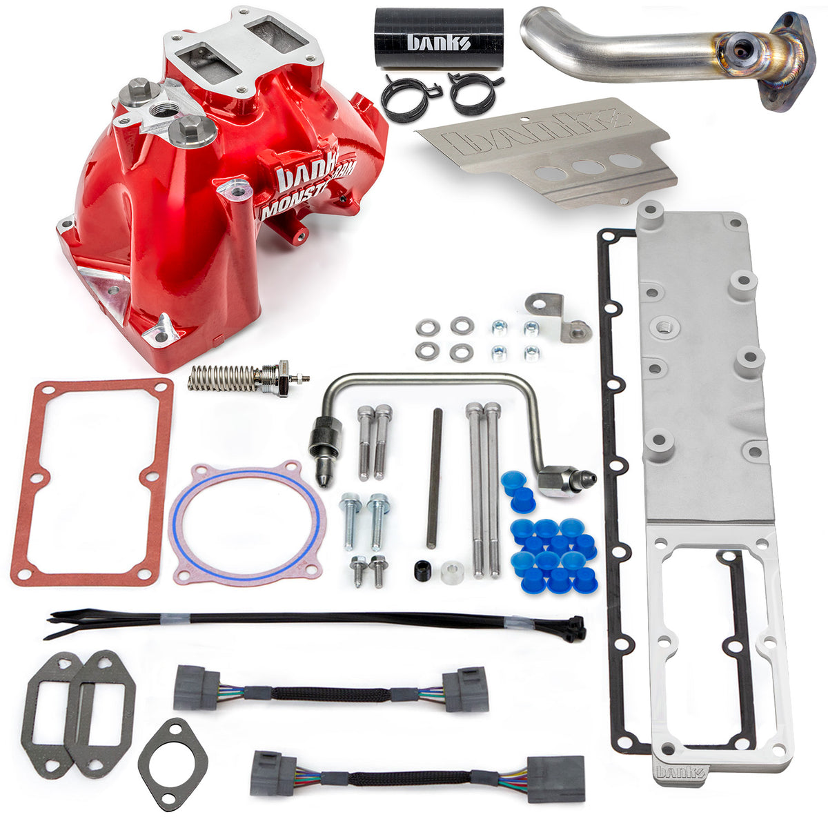 Banks Power 13-18 Dodge RAM 6.7L Monster-Ram Intake System W/Fuel Line-Chassis Cab Red - 42804-R