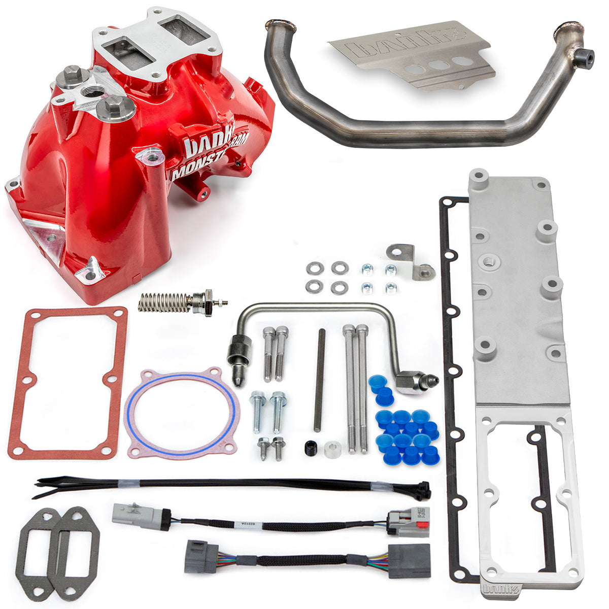 Banks Power 07.5-12 Ram Cab Chassis 6.7L Diesel Monster-Ram Intake System w/Fuel Line - Red - 42806-R