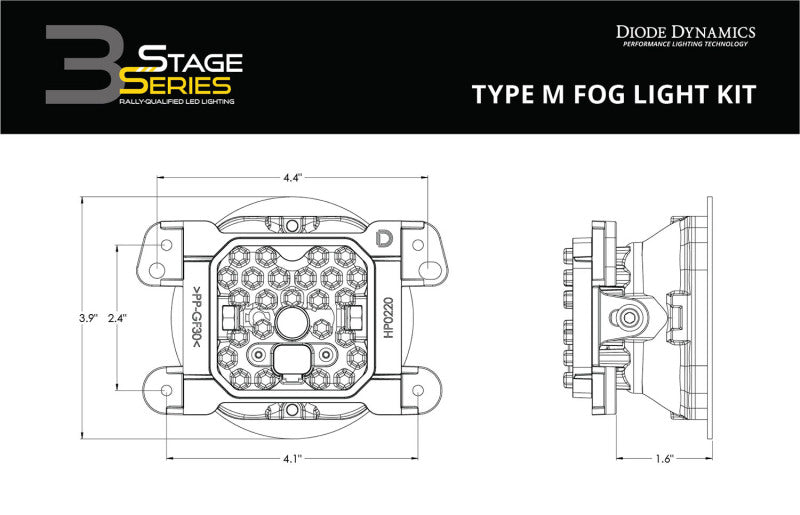 Diode Dynamics SS3 Sport Type M Kit ABL - White SAE Fog - DD7044