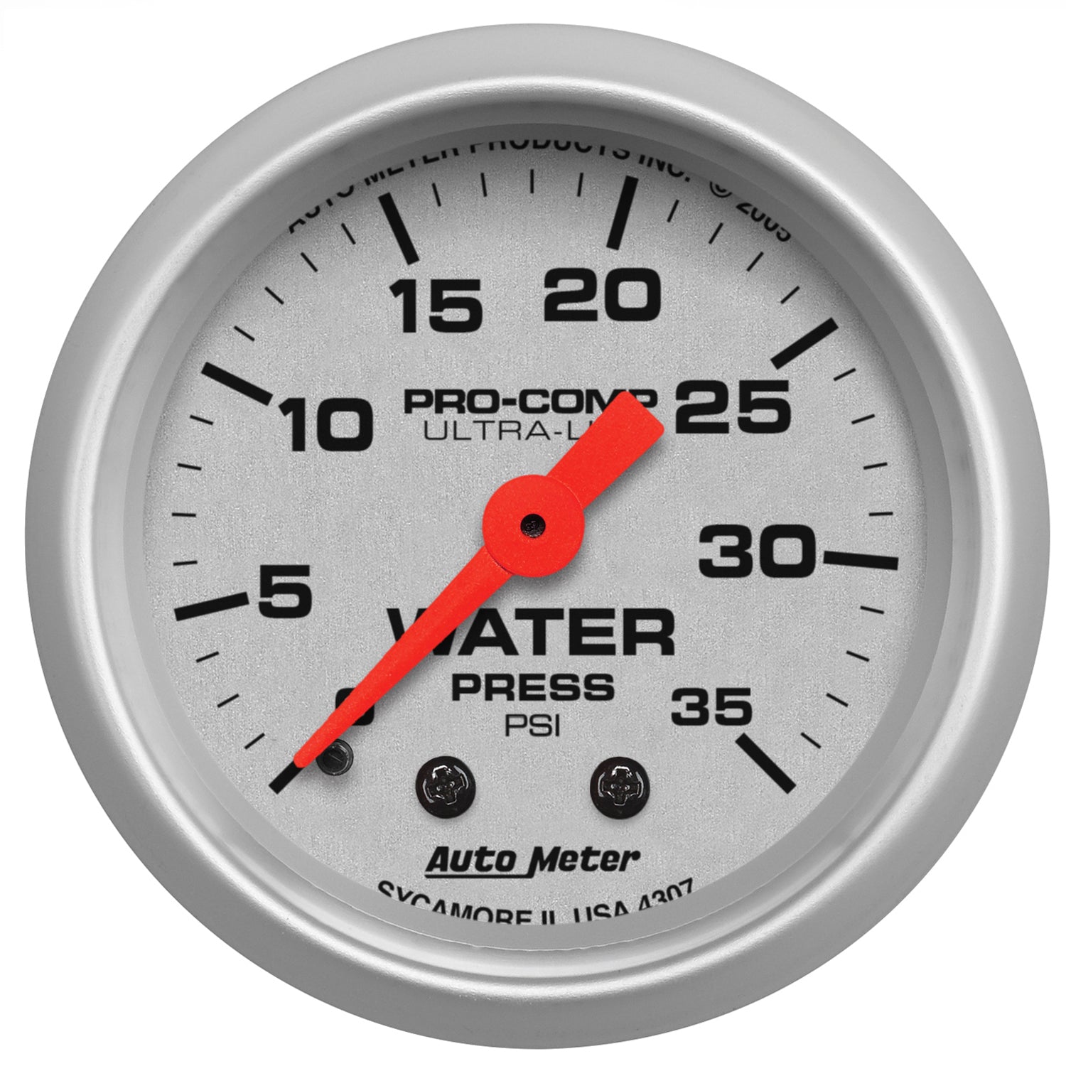 Autometer Ultra-Lite 52mm 35 PSI Mechanical Water Pressure Gauge - 4307