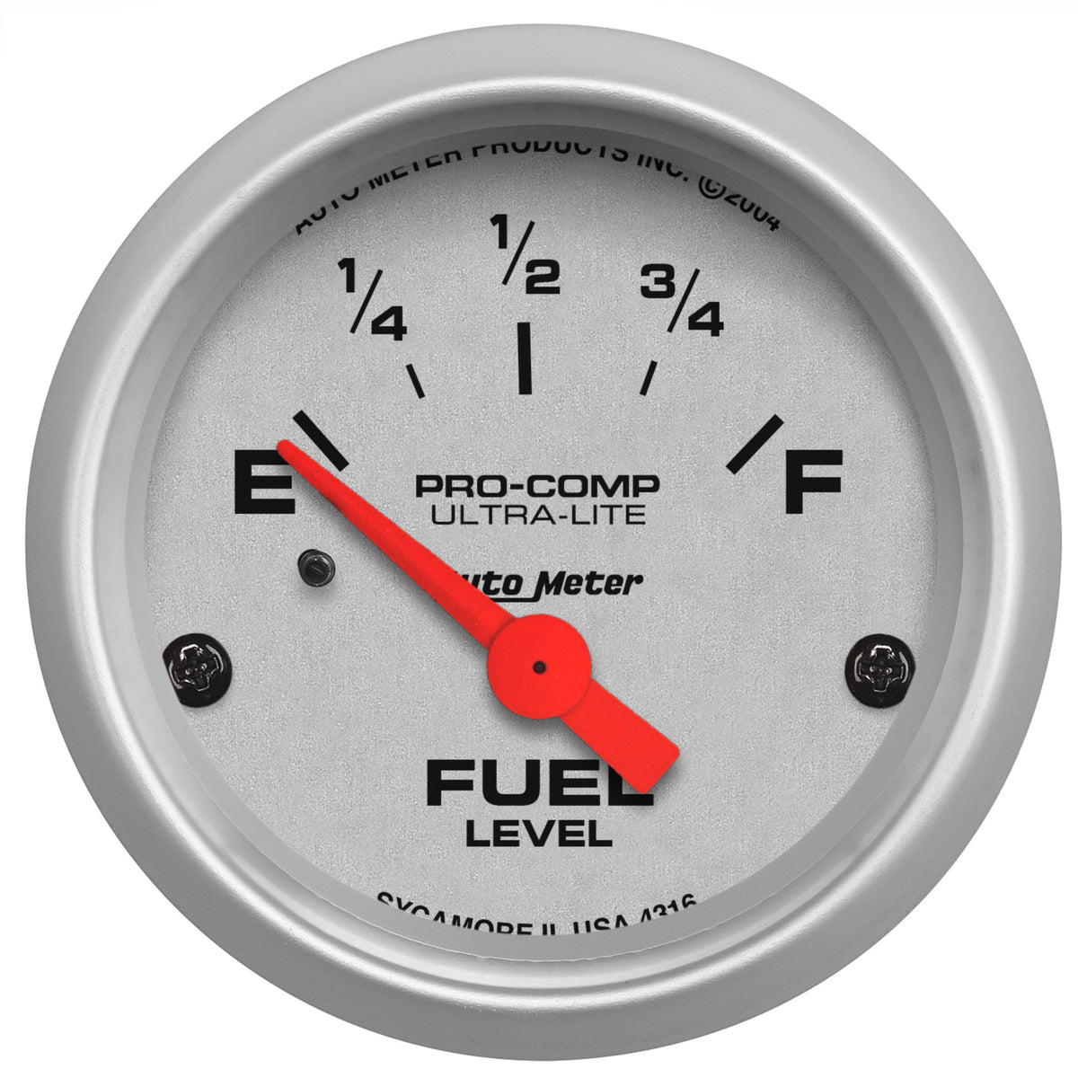 Autometer Ultra-Lite 52mm 240 OHMS Empty/33 OHMS Full Short Sweep Electronic Fuel Level Gauge - 4316