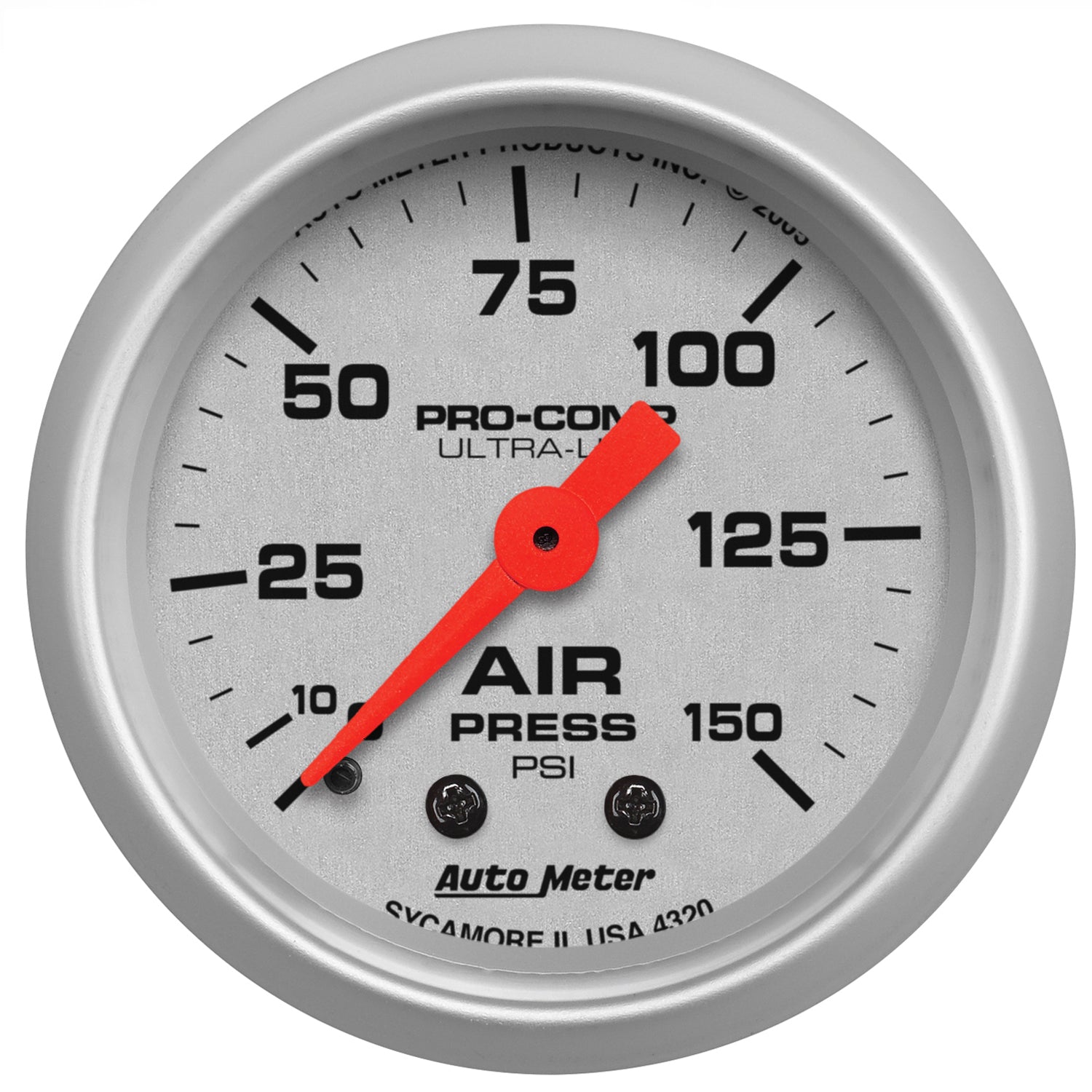 Autometer Ultra-Lite 2-1/16in 0-150 PSI Mechanical Air Pressure Gauge - 4320