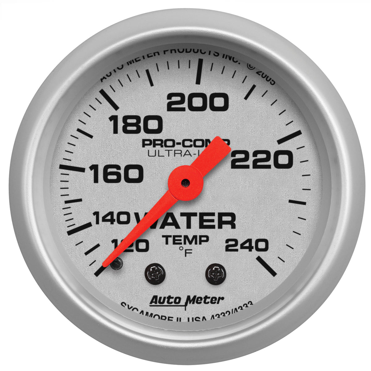 Autometer Ultra-Lite 52mm 120-240 Deg F Mechanical Water Temp Gauge - 4332