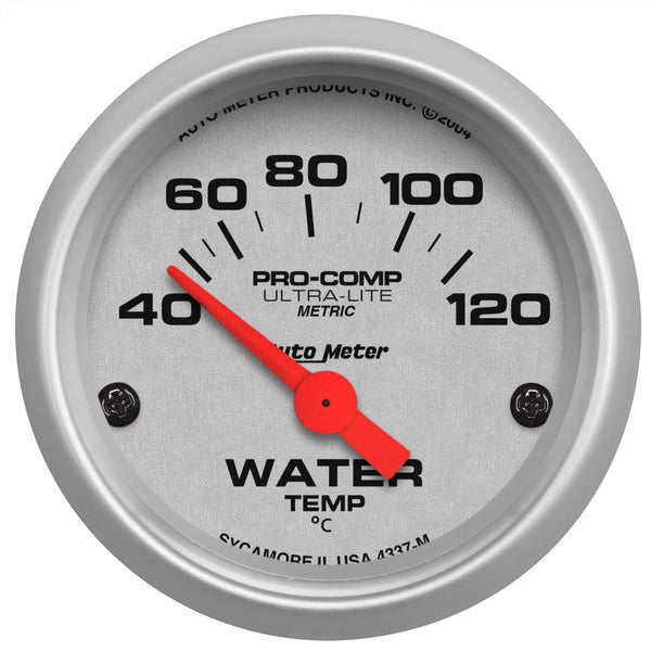 Autometer Ultra-Lite 52mm 40-120 Deg C Short Sweep Electronic Water Temp Gauge - 4337-M