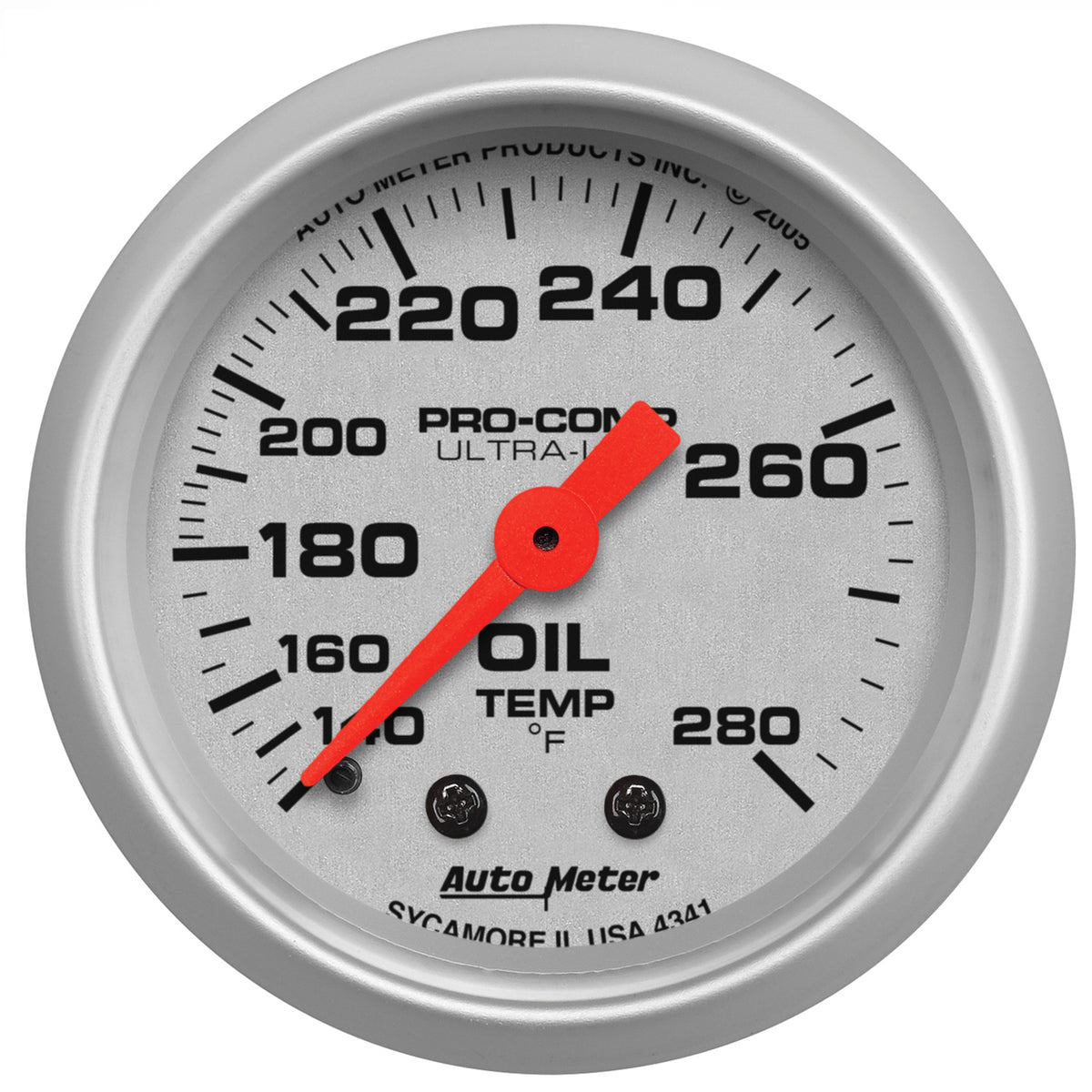 Autometer Ultra-Lite 52mm 140-280 Deg F Mechanical Oil Temp Gauge - 4341