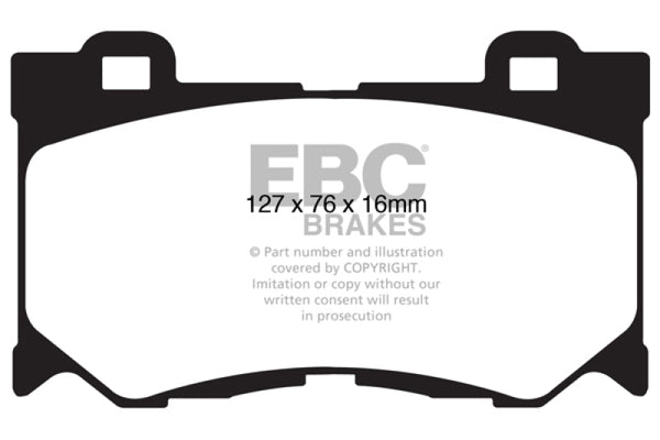 EBC 08-15 Infiniti G37 3.7 Greenstuff Front Brake Pads - DP21823 for 2014-2023 INFINITI Q50 - front view