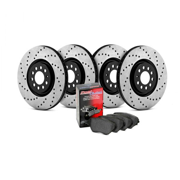 Clearance - STOPTECH 936.44112 Front & Rear Street Axle Pack Drilled 4 Wheel TOYOTA Supra 1986-1992 - 2 Boxes for 1987-1992 T