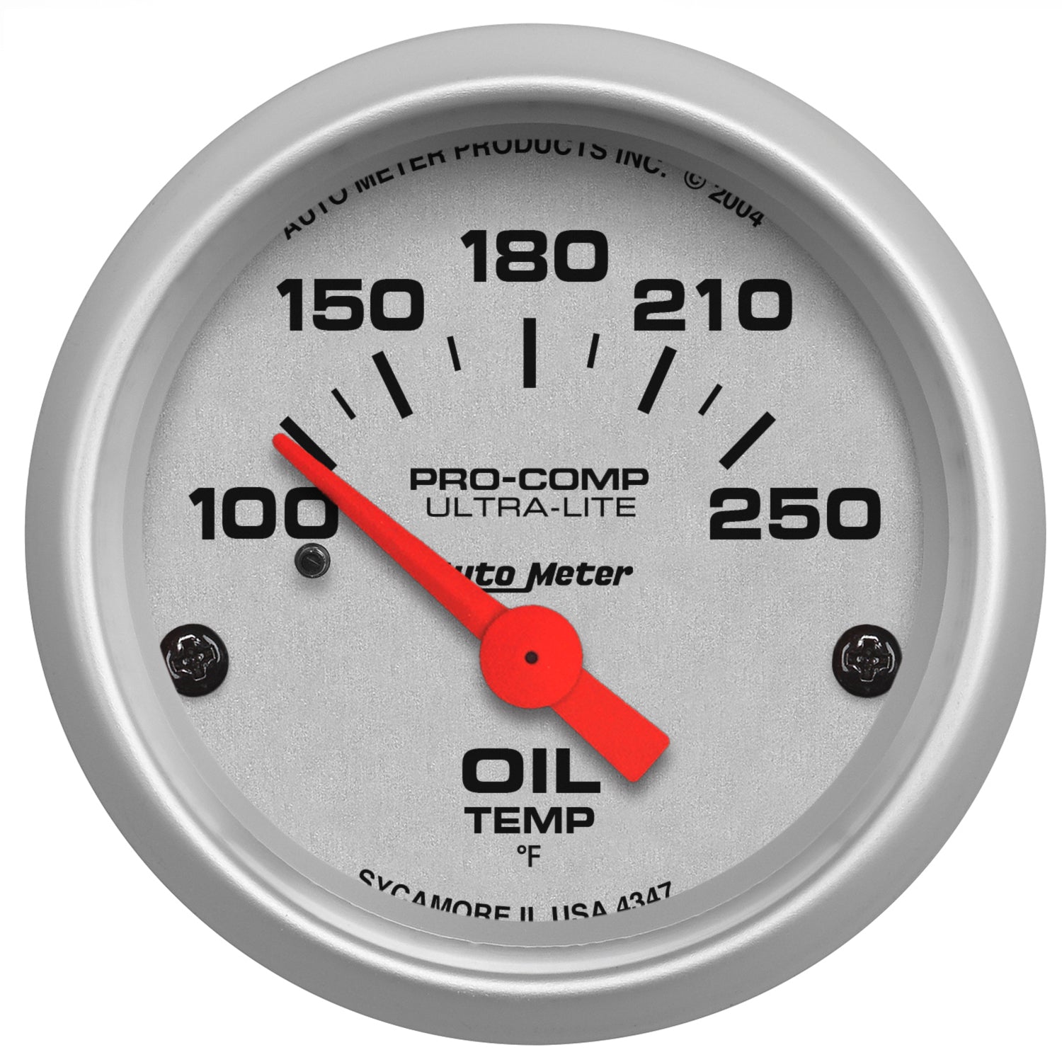 Autometer Ultra-Lite 52mm 100-250 Deg F Electronic Oil Temperature Gauge - 4347