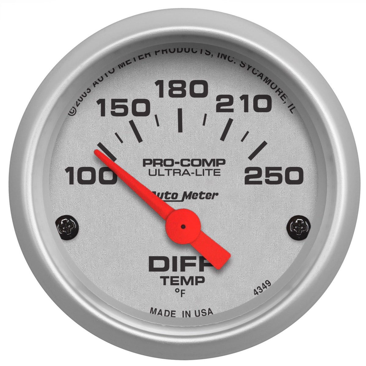 Autometer Ultra-Lite 52mm 100-250 Deg F Electronic Differential Temperature Gauge - 4349