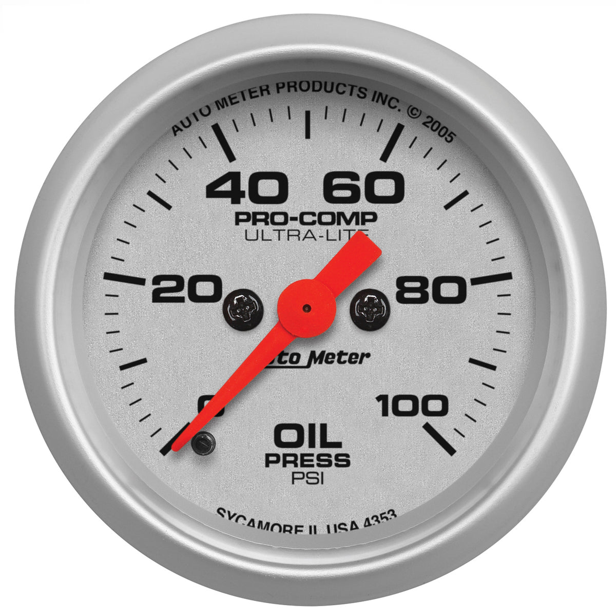 Autometer Ultra-Lite 52mm 0-100 PSI Full Sweep Electronic Oil Pressure Gauge - 4353