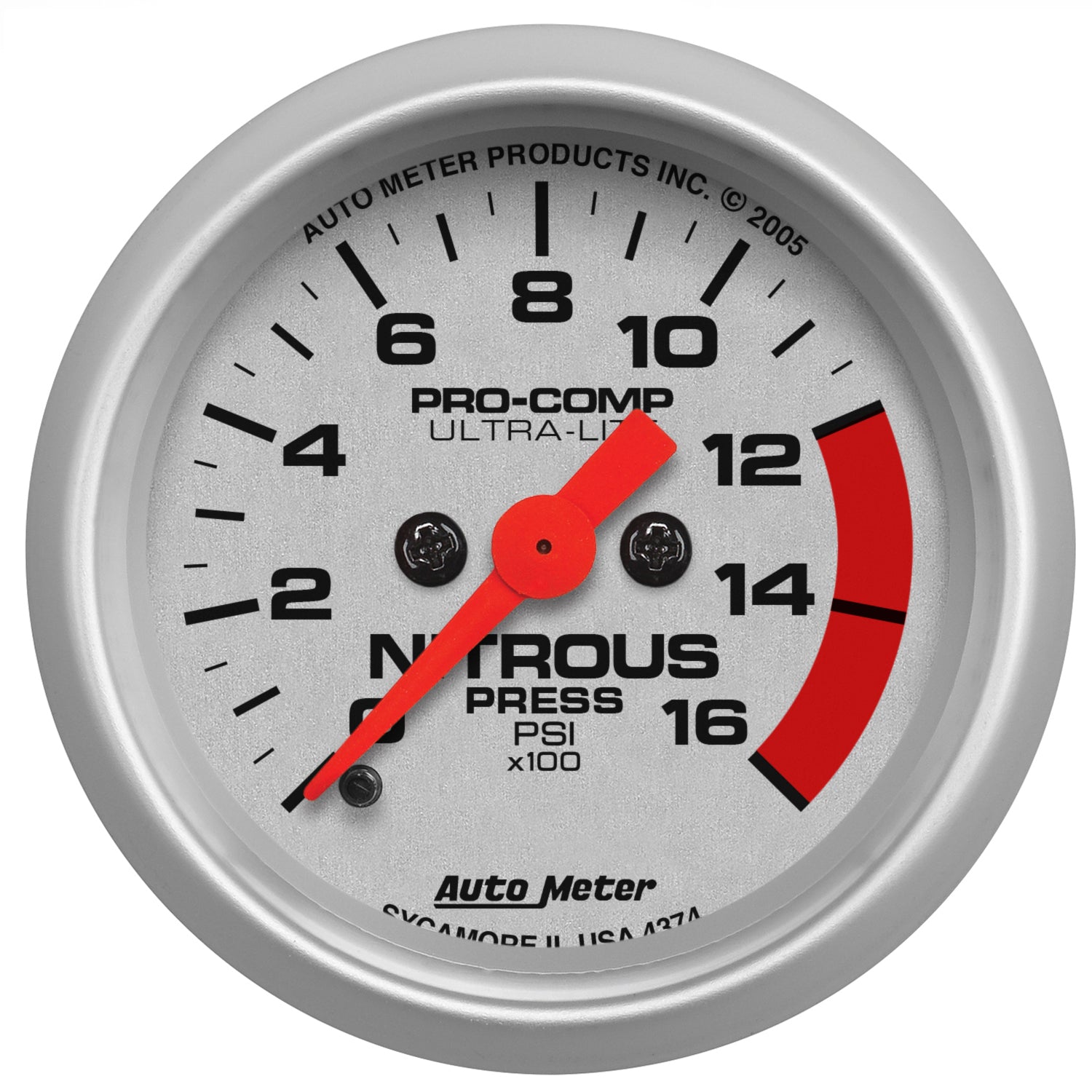 Autometer Ultra-Lite 52mm FSE 0-1600 PSI Nitrous Pressure Gauge - 4374