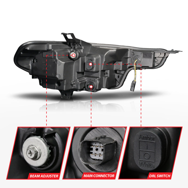 Anzo 2023+ Chevy Colorado Full LED Proj. Headlights w/ Black Housing - Seq. Lightbar w. DRL - 111637X