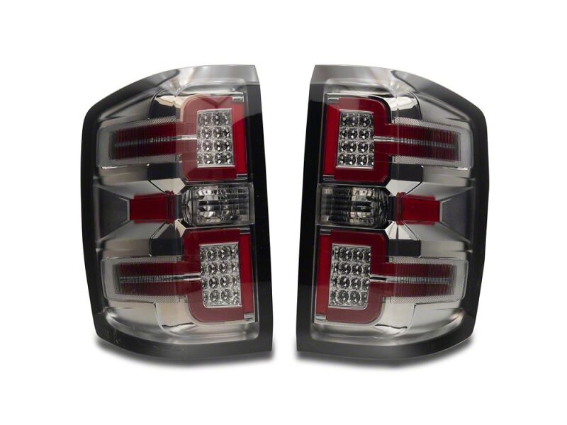 Raxiom 14-18 Chevrolet Silverado 1500 LED Tail Lights/SeqTurn Signals- Chrome- Smoked Lens - S114458 - close-up view 3