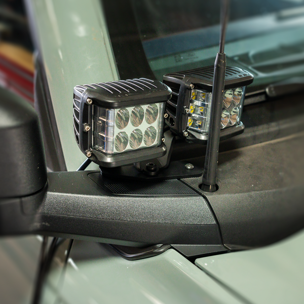 Cali Raised 2021+ Ford Raptor Ditch Light Mount Kit - 2 3X2 18W Led Pods/2 27W Side Projection - CR4028 - front view