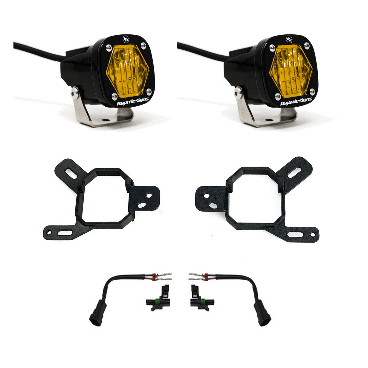 Baja Designs 24-25 GM 2500/3500 S1 Fog Pocket Light Kit - Baja Amber - 447879