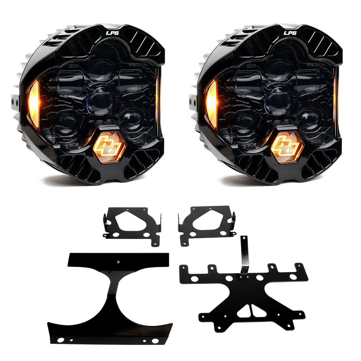 Baja Designs 15-24 Harley-Davidson Road Glide (Dual Light) DOT LP6 LED DRL Headlight Kit - Amber - 448113