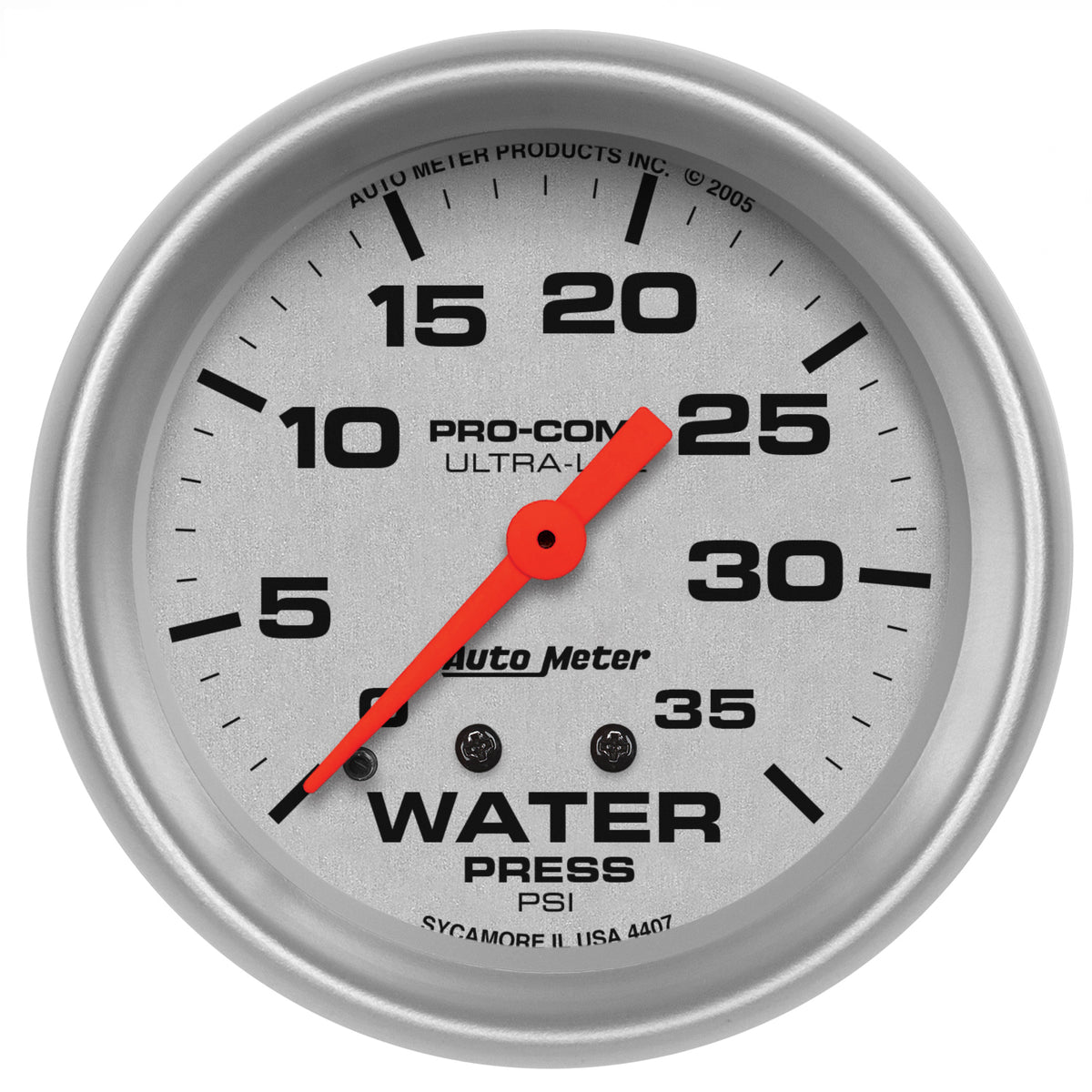 Autometer 66.7mm 35 PSI Mechanical Water Pressure Gauge - 4407