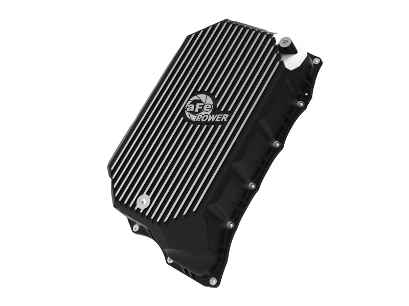 aFe 20-25 GM Diesel V8-6.6L L5P Transmission Pan w/ Machined Fins - Black - 46-71380B
