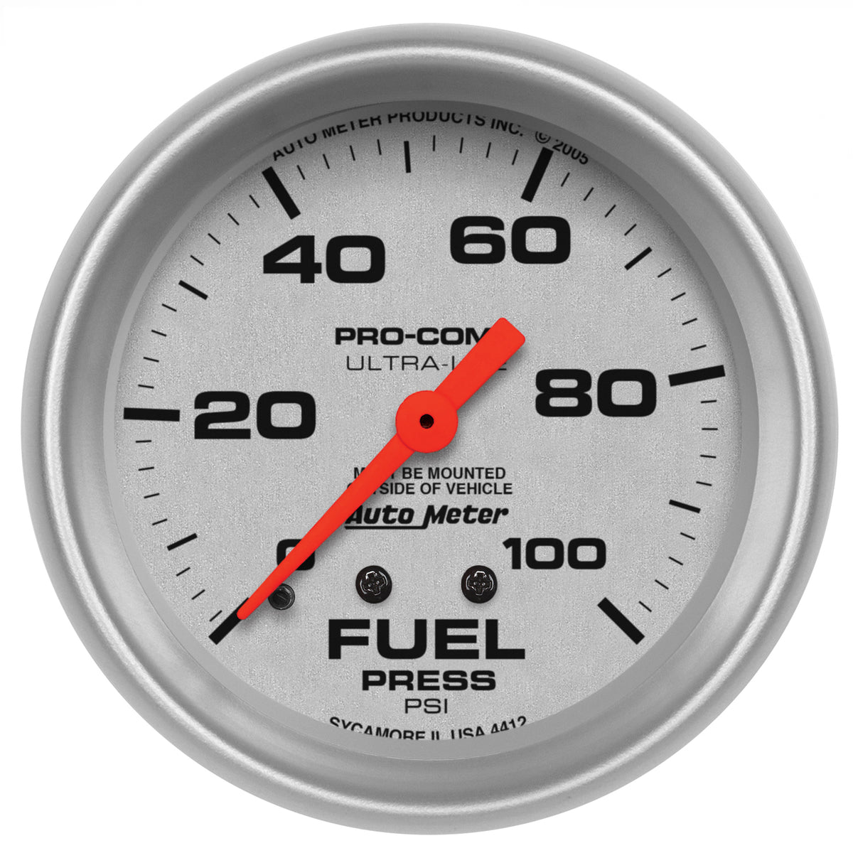 Autometer Ultra-Lite 2 5/8in Mechanical Fuel Pressure Gauge 100psi - 4412