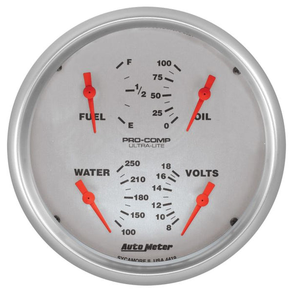 Autometer Ultra-Lite Quad Gauge 5in. 0 Ohm (E) - 90 Ohm (F) Electric - 4419