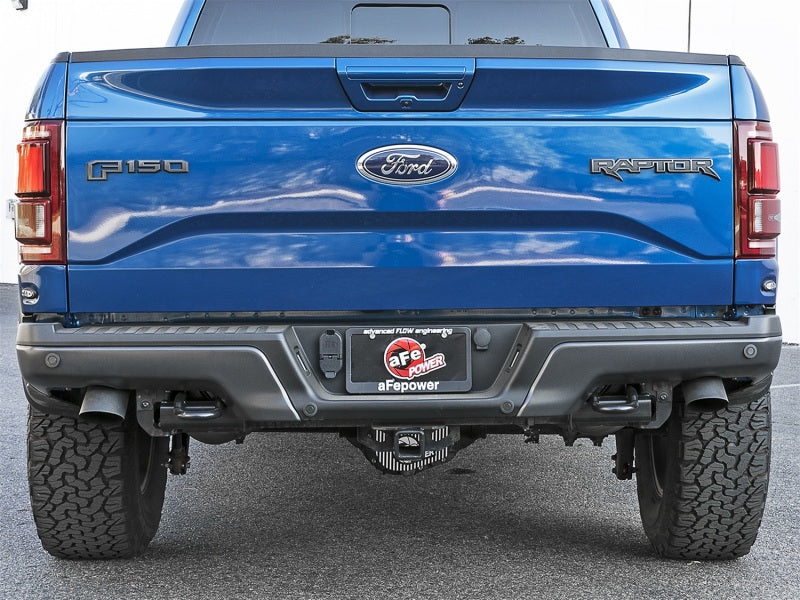 aFe MACH Force-Xp Cat-Back Exhaust w/Dual Hi-Tuck Tips Black 17-18 Ford F-150 Raptor V6-3.5L (tt) - 49-33095-B
