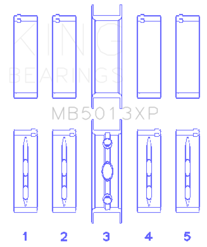 King Chevy LS1 / LS6 / LS3 (Size 010) Performance Main Bearing Set - MB5013XP010
