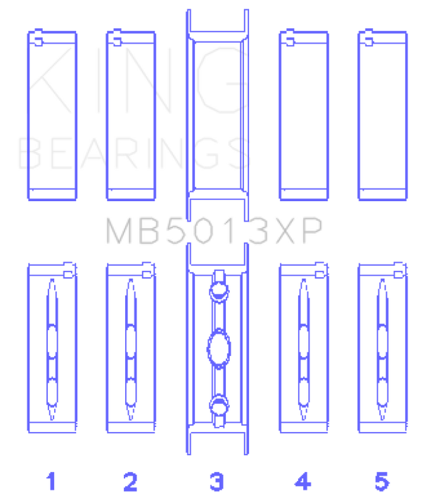 King Chevy LS1 / LS6 / LS3 (Size 030) Performance Main Bearing Set - MB5013XP030