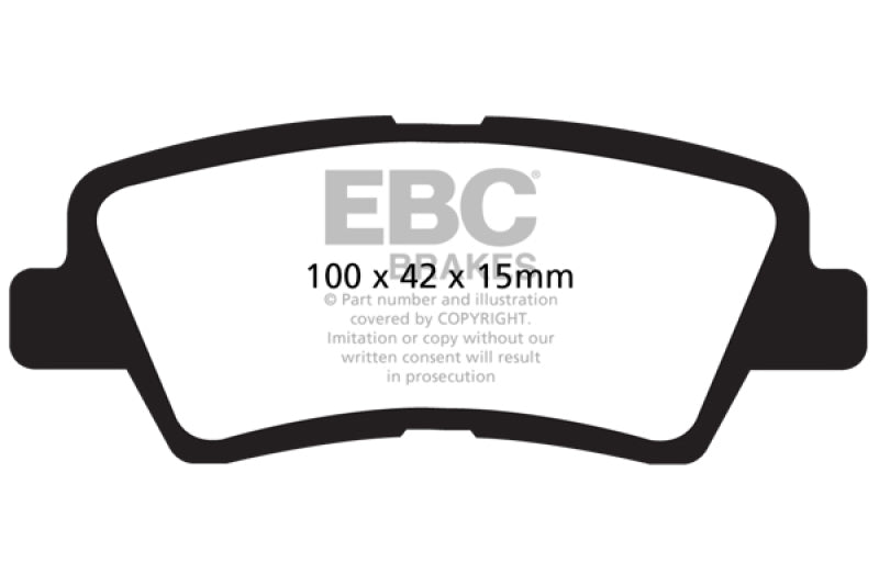 EBC 12 Hyundai Elantra 1.8 Yellowstuff Rear Brake Pads - DP41875R