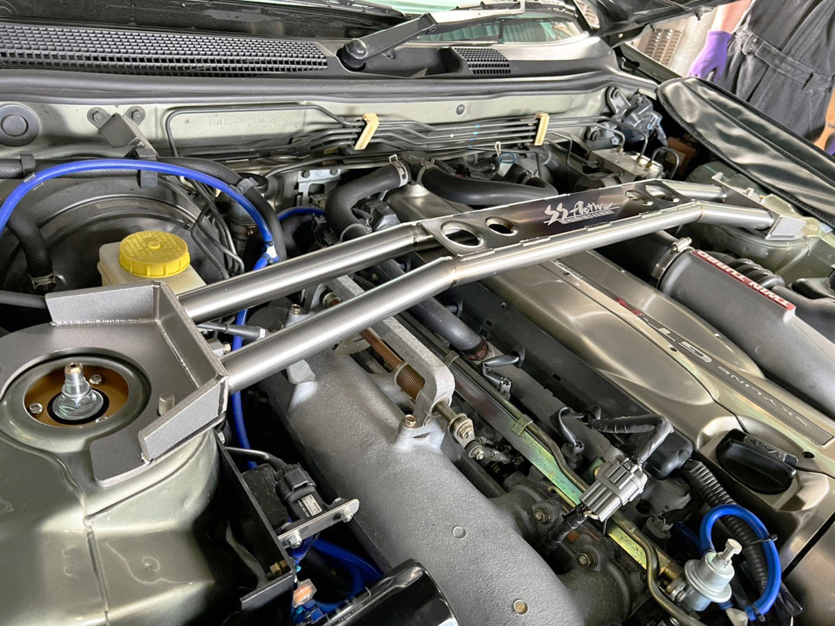 GReddy - Garage Active "SS Active" Titanium Front Tower Bar(s) - (R32/R33/R34) - 44883502