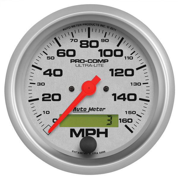 Autometer Ultra-Lite 87.5mm Electronic Programmable 160 MPH Speedometer - 4488