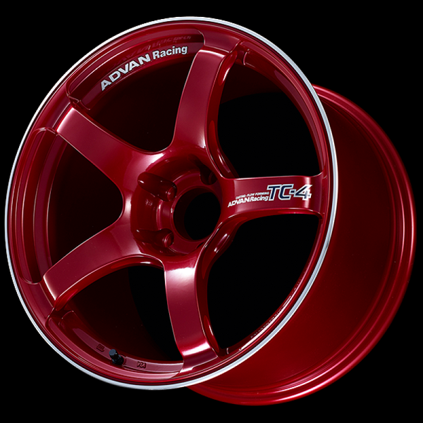 Advan TC4 18x9 +25 5-114.3 Racing Candy Red and Ring Wheel - YAD8I25ECRR by Advan