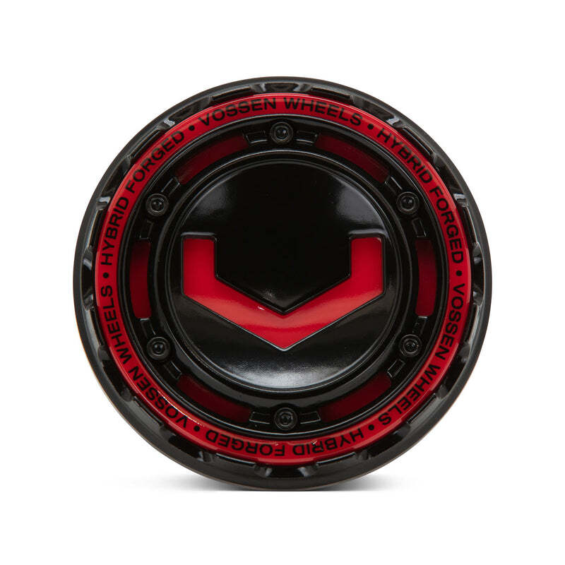 Vossen Billet Modular Cap - Small - Gloss Black w/ Red Insert - CAP-MBC-SM-GB