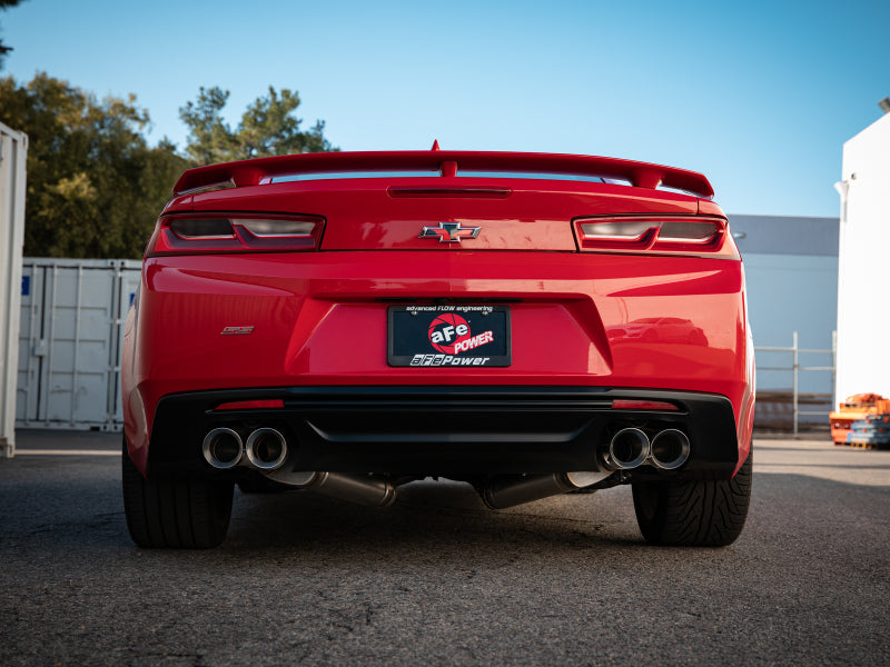 aFe POWER MACH Force-Xp 3in Axle-Back 16-21 Chevrolet Camaro SS V8 6.2L w/Mufflers - Polished - 49-44119-P