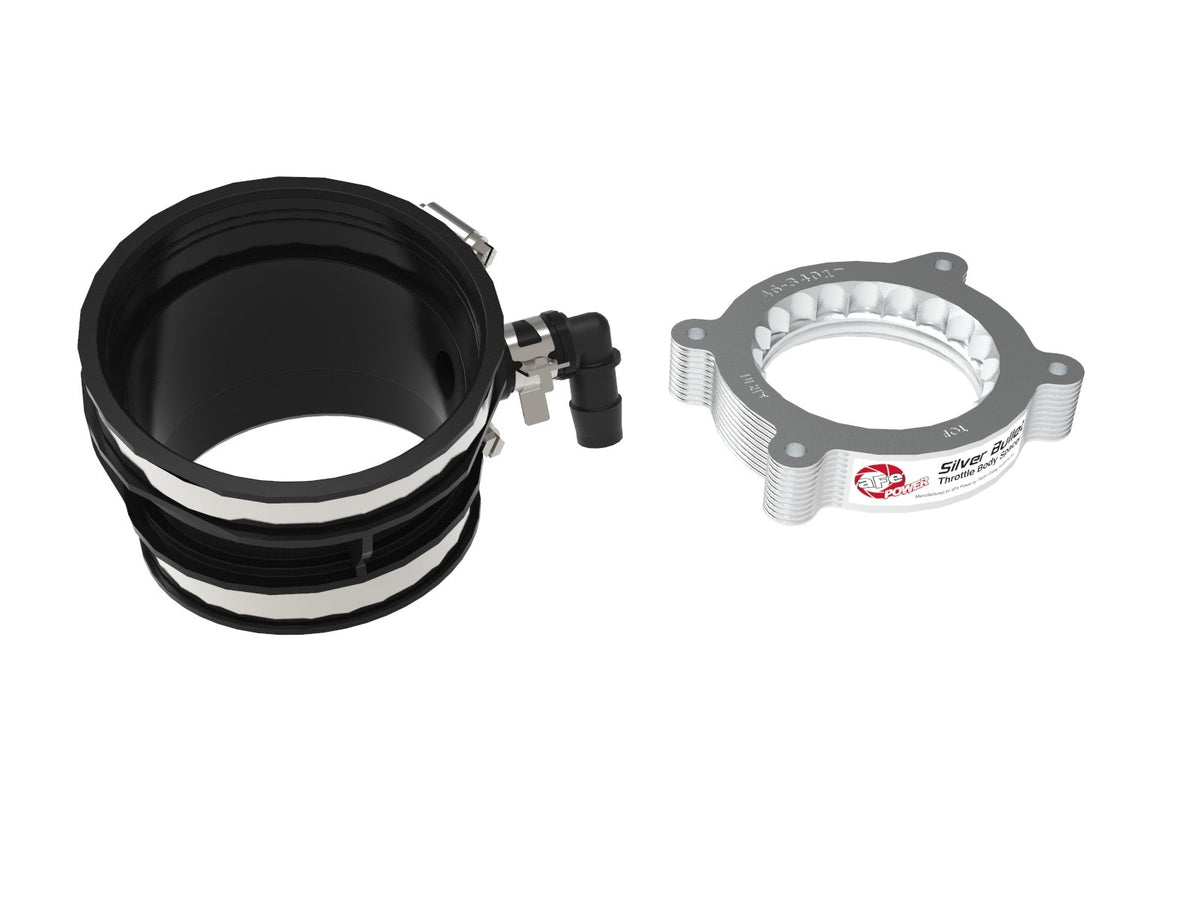 aFe 2020 Vette C8 Silver Bullet Aluminum Throttle Body Spacer Works w/ Factory Intake Only - Silver - 46-34017