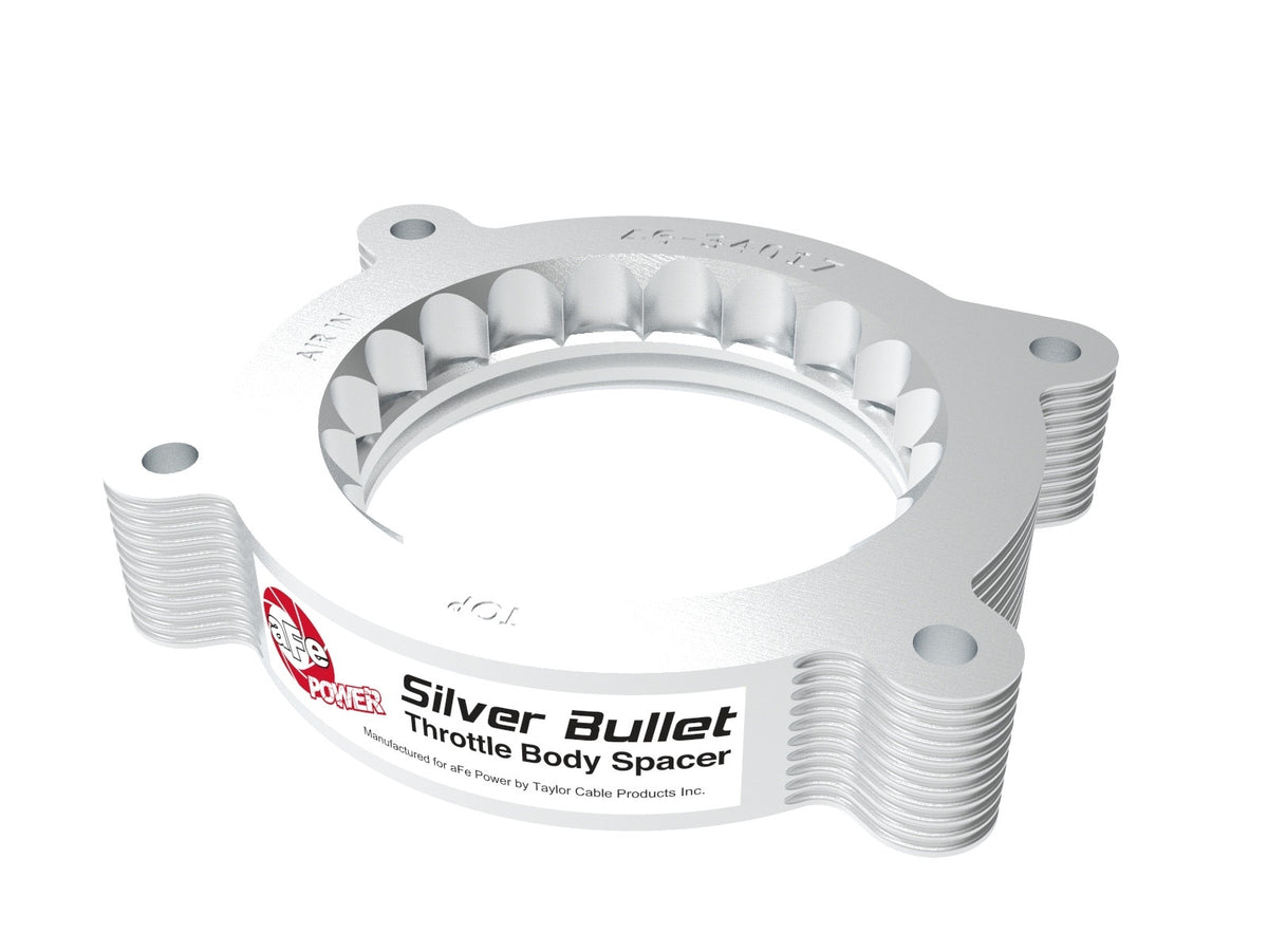 aFe 2020 Vette C8 Silver Bullet Aluminum Throttle Body Spacer Works w/ Factory Intake Only - Silver - 46-34017
