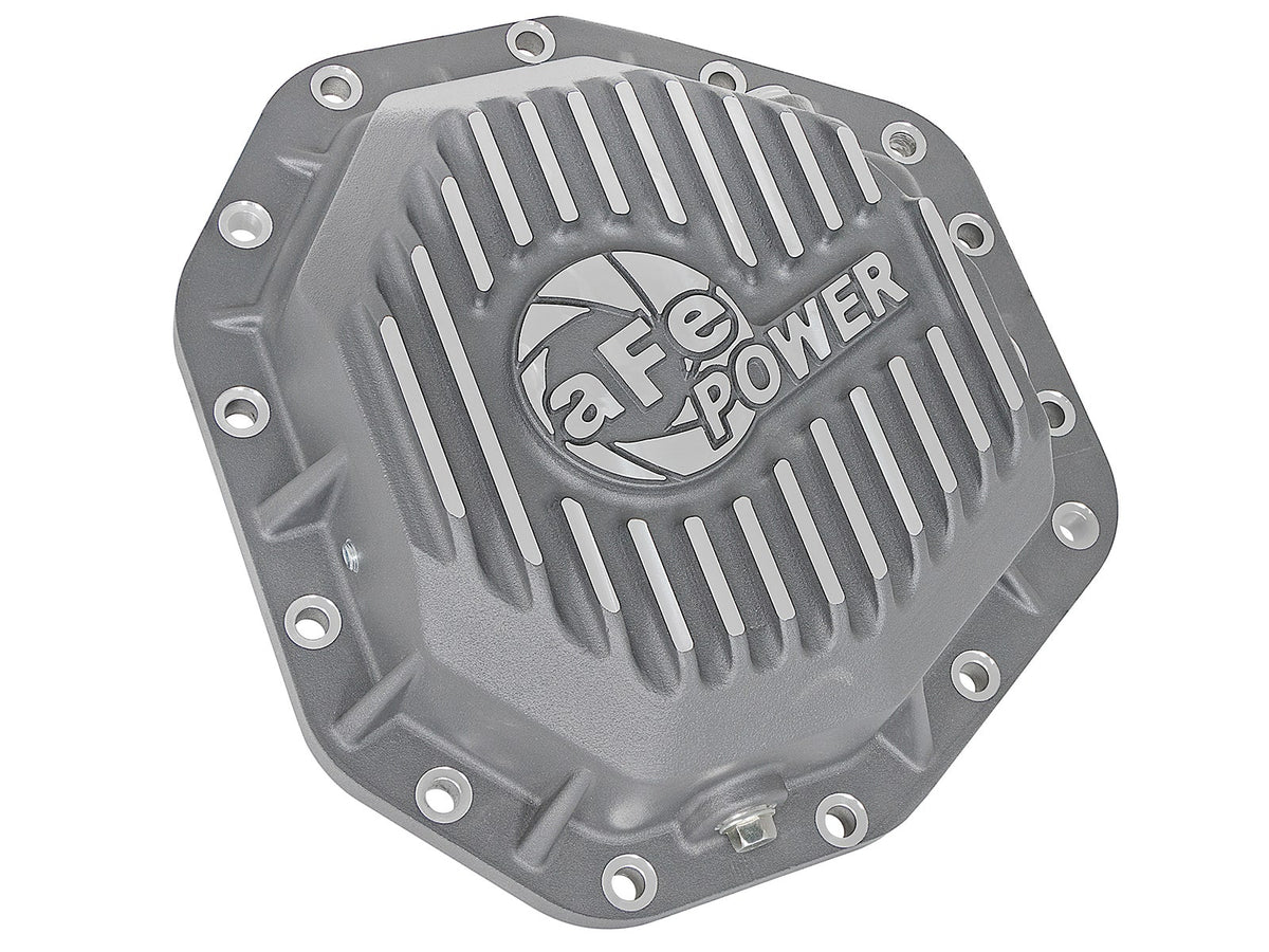 aFe Power Street Ser Rear Diff Cover Raw w/Mach Fin 2017 Ford Diesel Trucks V8-6.7L(td) Dana M275-14 - 46-70350