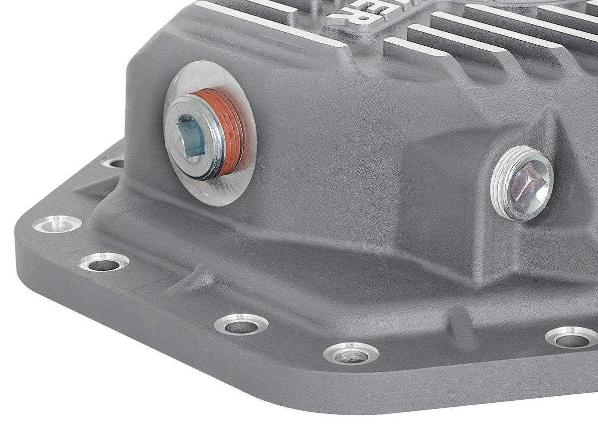 aFe Power Street Ser Rear Diff Cover Raw w/Mach Fin 2017 Ford Diesel Trucks V8-6.7L(td) Dana M275-14 - 46-70350
