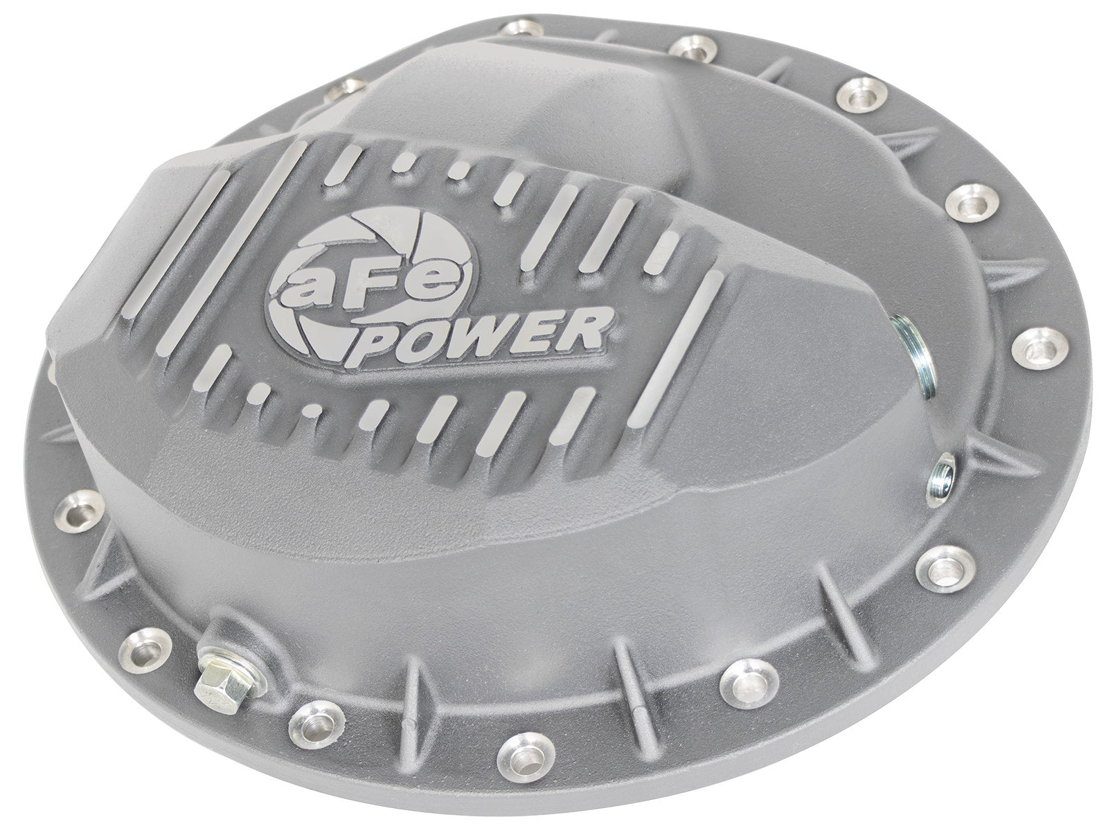 aFe Power Rear Differential Cover Raw w/Machined Fins Street Ser. 16-17 Nissan Titan XD (AAM 9.5-14) - 46-70360