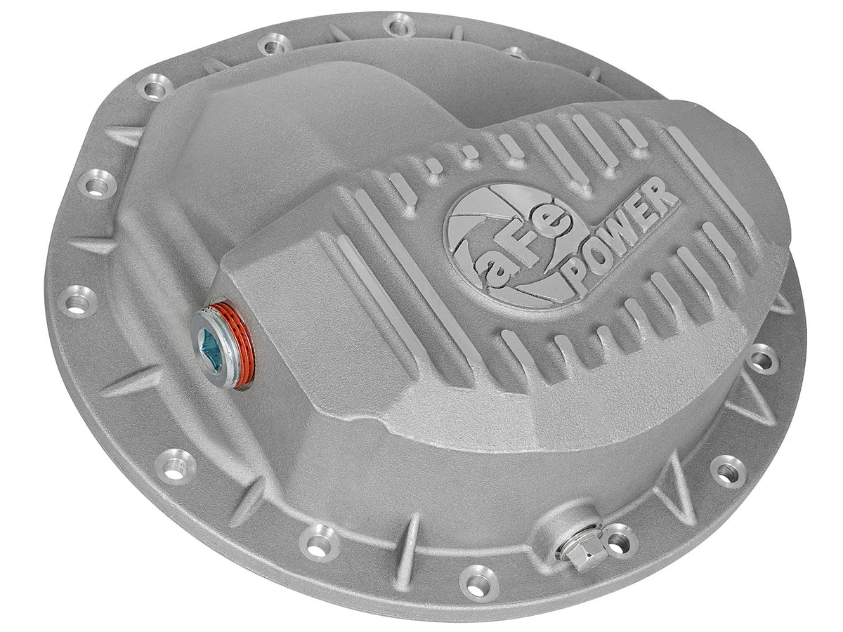 aFe Power Rear Differential Cover Raw w/Machined Fins Street Ser. 16-17 Nissan Titan XD (AAM 9.5-14) - 46-70360