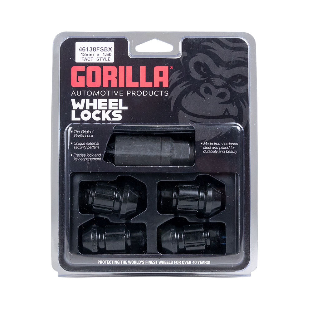 Gorilla Automotive - Fact Lock 12-1.50 Black 4-pk - Ford/gm - 46138FSBX