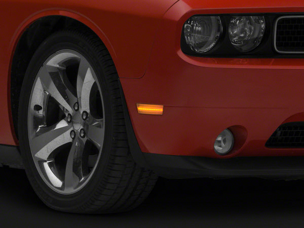 Raxiom 08-14 Dodge Challenger Axial Series LED Side Marker Lights- Clear - CH3217 for 2008-2014 Dodge Challenger - front view