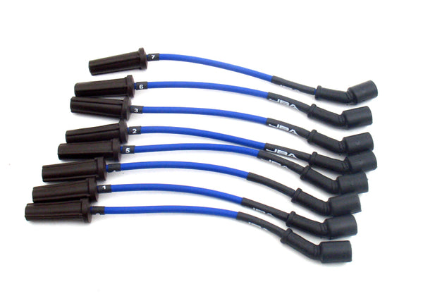 JBA 99-06 GM Truck 4.8L/5.3L/6.0L Ignition Wires - Blue - W08559 for 1999-2006 Chevrolet Silverado 1500 - front view