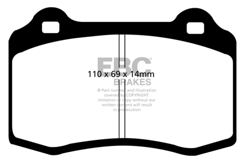 EBC 03-07 Volvo S60 2.5 Turbo R Greenstuff Rear Brake Pads - DP21140 for 2003-2007 Volvo S60 - angle view