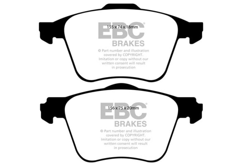 EBC 11+ Volvo S60 2.5 Turbo T5 (315mm Front Rotors) Yellowstuff Front Brake Pads - DP41914R