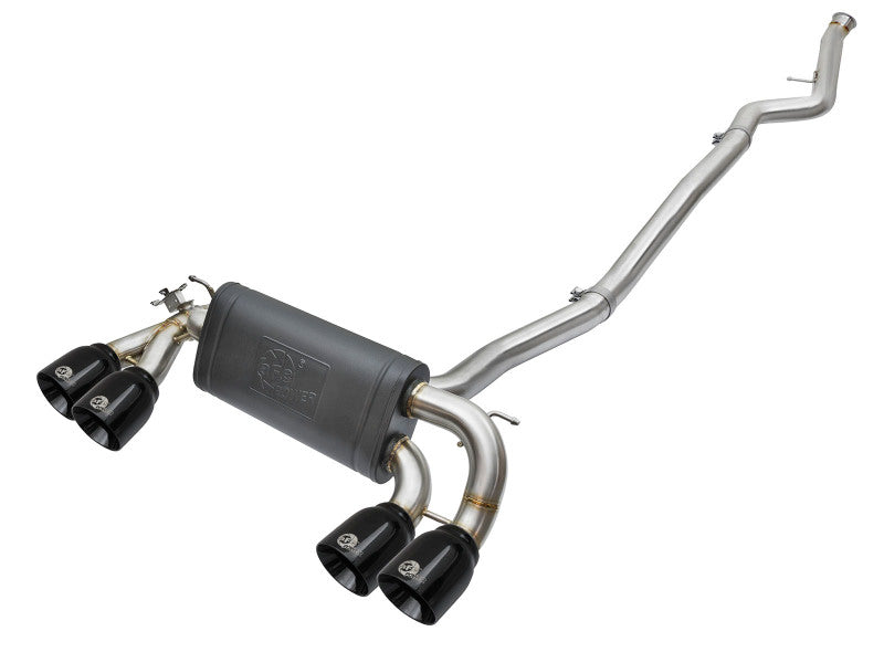 aFe 16-18 BMW M2 L6-3.0L MACH Force-Xp 3in to 2.5in 304 SS Cat-Back Exhaust System-Quad Black Tips - 49-36330-1B