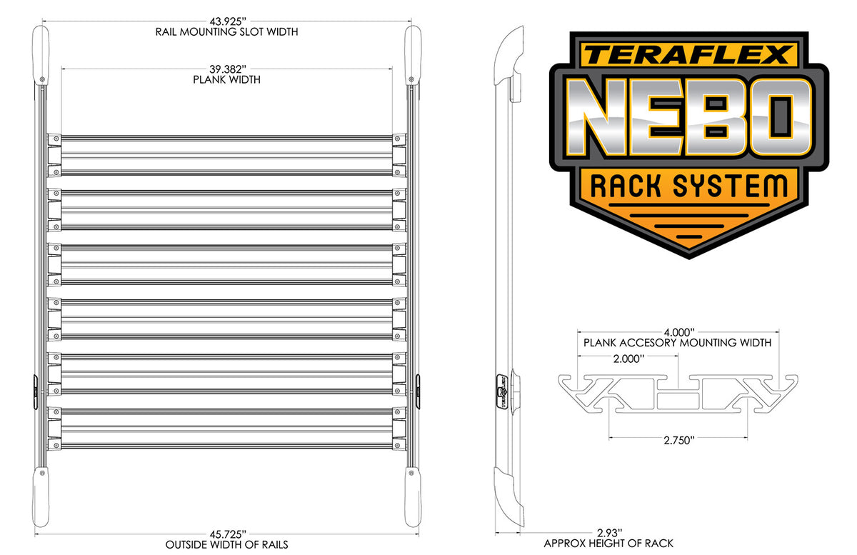 Teraflex Jk4 Nebo Cargo Slat Kit -black (6-piece)