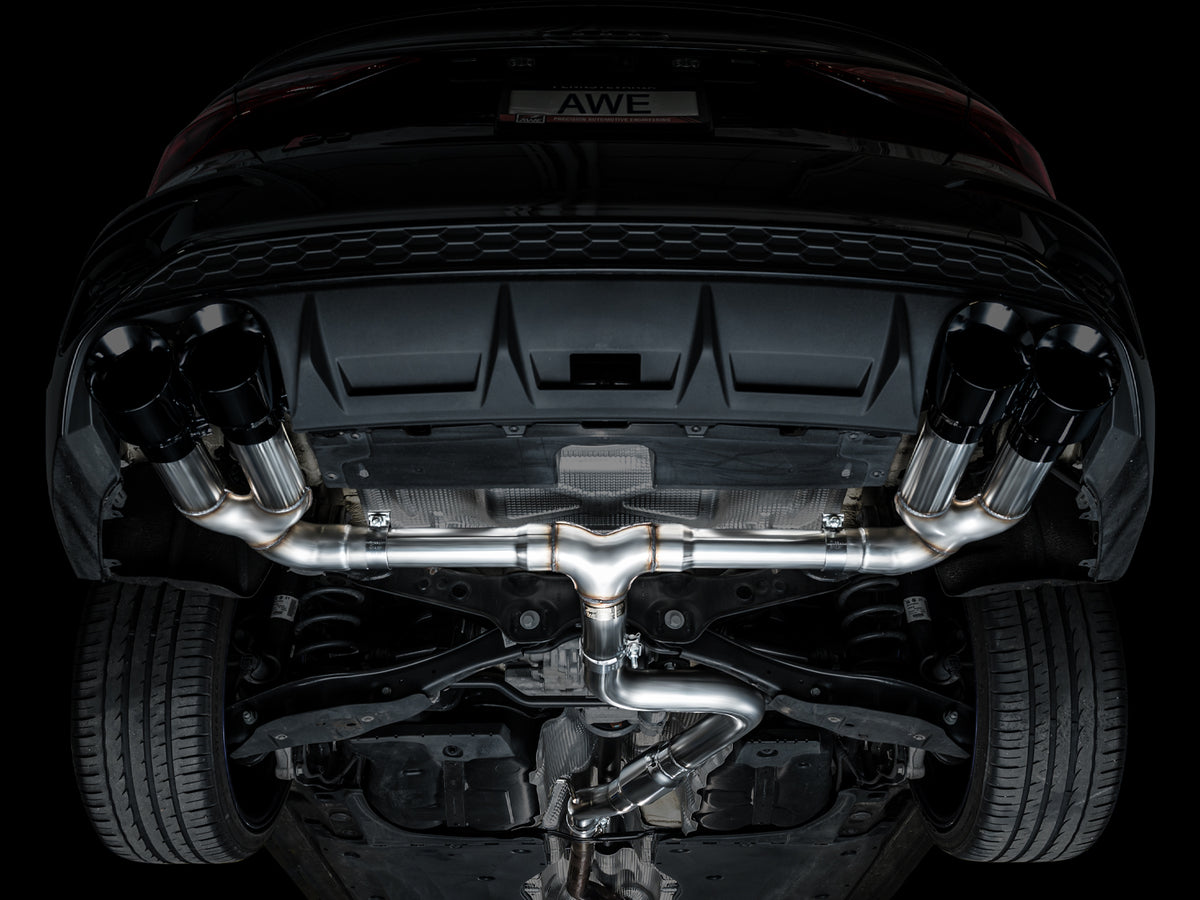 AWE 22-24 Audi 8Y S3 Track Edition Exhaust  - Diamond Black Tips - 3020-43897