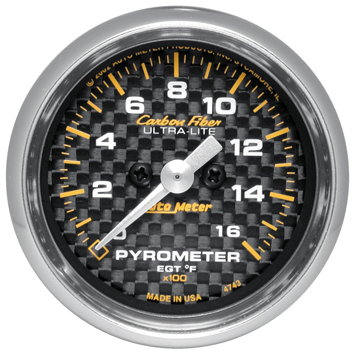 Autometer Carbon Fiber 52mm 1600 Deg F Electronic EGT Gauge Kit - 4744
