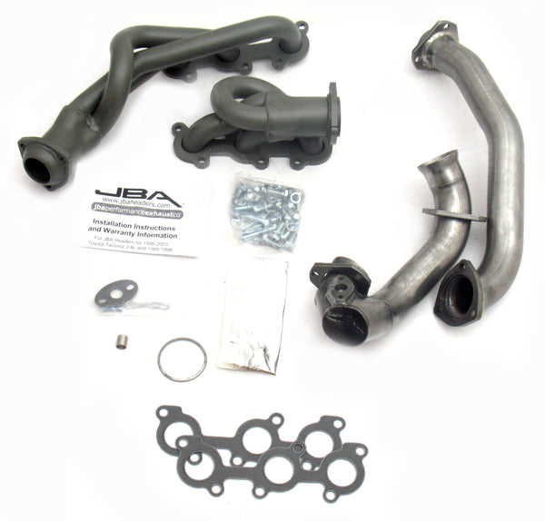 JBA 01-04 Toyota 3.4L V6 w/o EGR 1-1/2in Primary Ti Ctd Cat4Ward Header - 2032SJT for 2001-2004 Toyota Tacoma - front view
