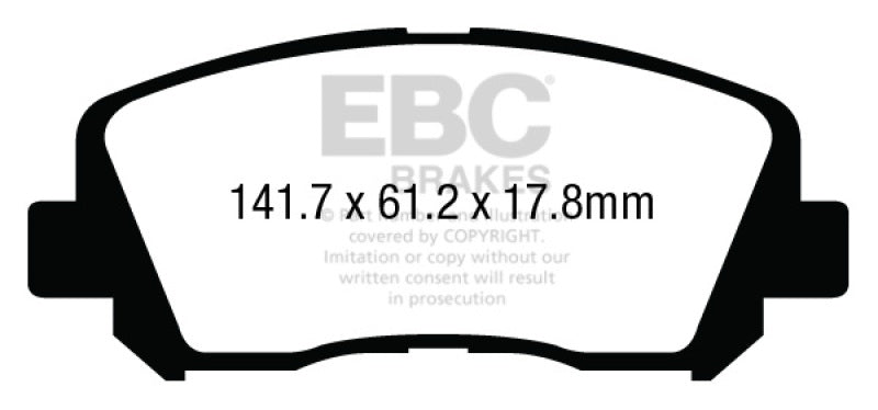 EBC 15+ Chrysler 200 2.4 Yellowstuff Front Brake Pads - DP43007R